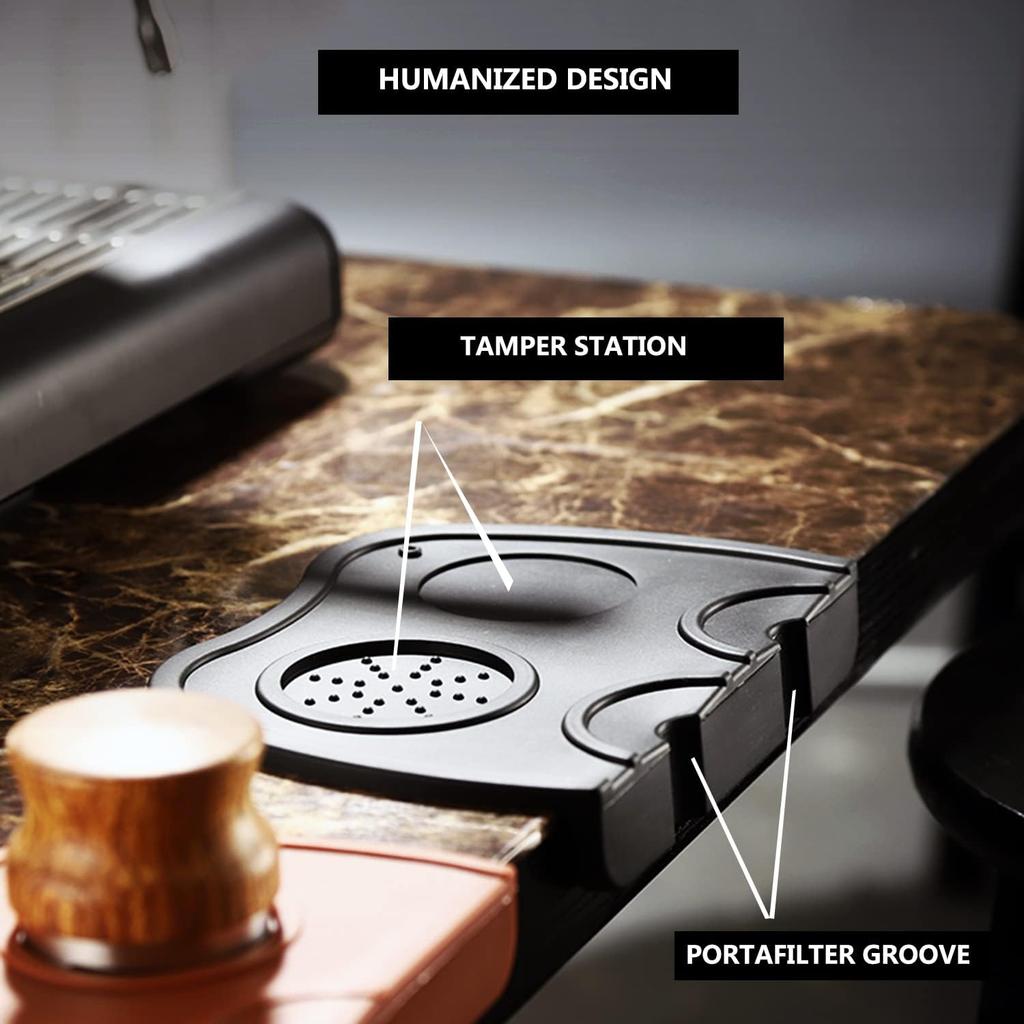 Espresso Tamping Mat Bar Counter Anti-slip Silicone Powder Pressing Mat Silicone Powder Pressing Support Frame with Corners