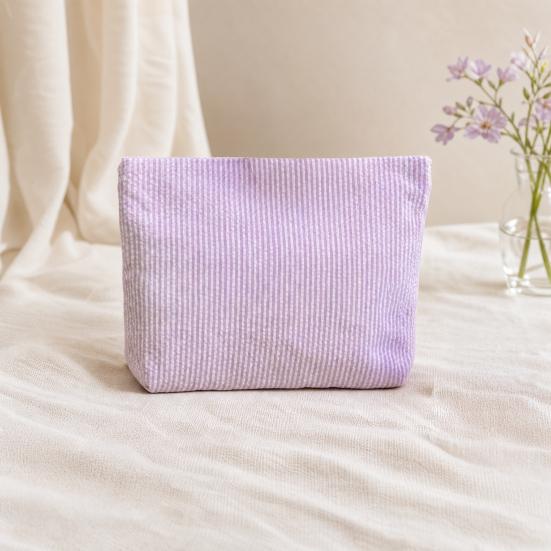 Striped Makeup Bag, Zipper Closure, Durable Portable Cosmetic Storage Bag, for Travel Business Trips And Outdoor Use
