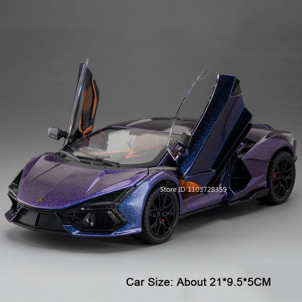 1:24 Aventador SVJ63 Revuelto Toy Car Model Alloy Diecast Sound Light Pull Back Doors Opened Vehicles Models Toys Collection