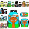 Game Incredibox Sprunki Pattern Large Capacity Three Piece Students School Bag