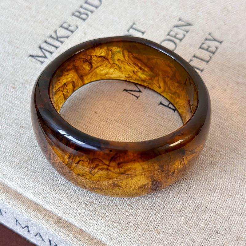 

Вінтажний акриловий ацетатний широкий круглий браслет для жінок