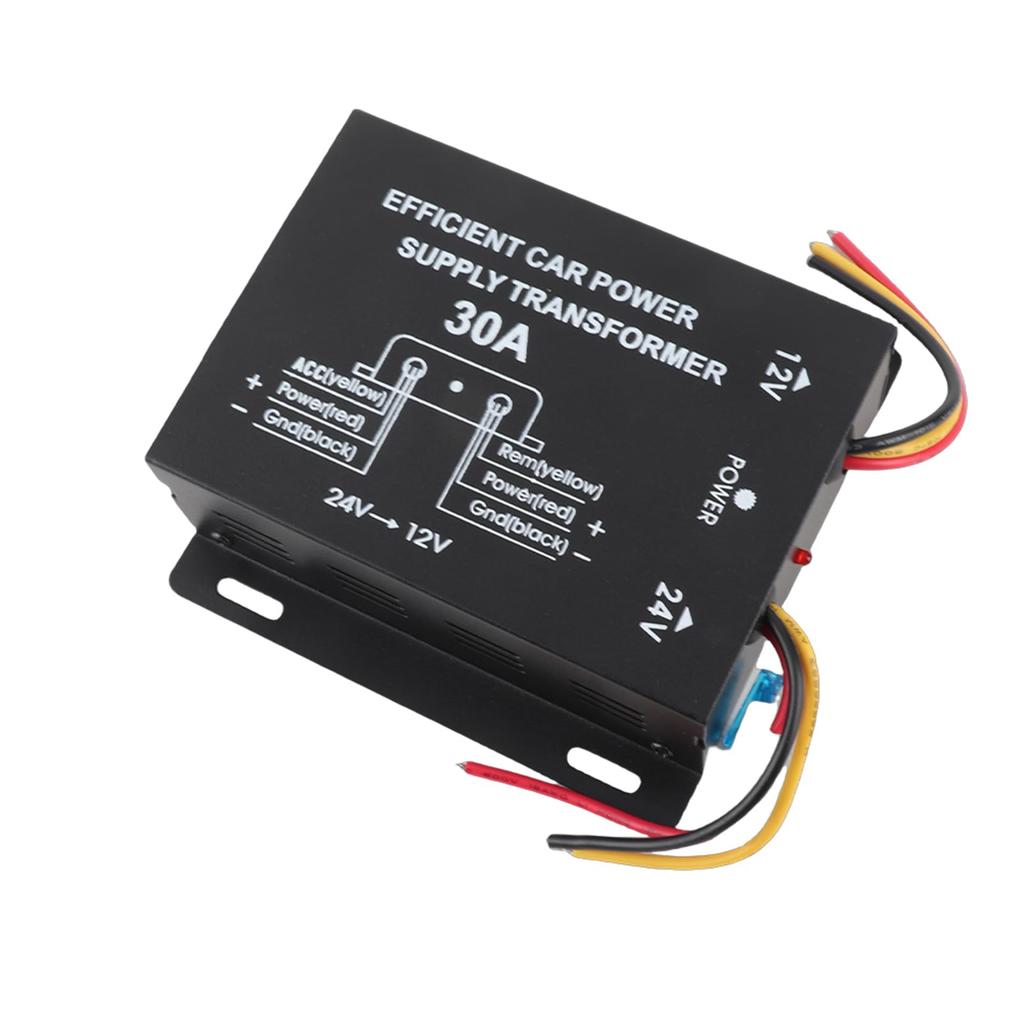 30A Car Power Converter Inverter 24V to 12V Durable Multi-Protection