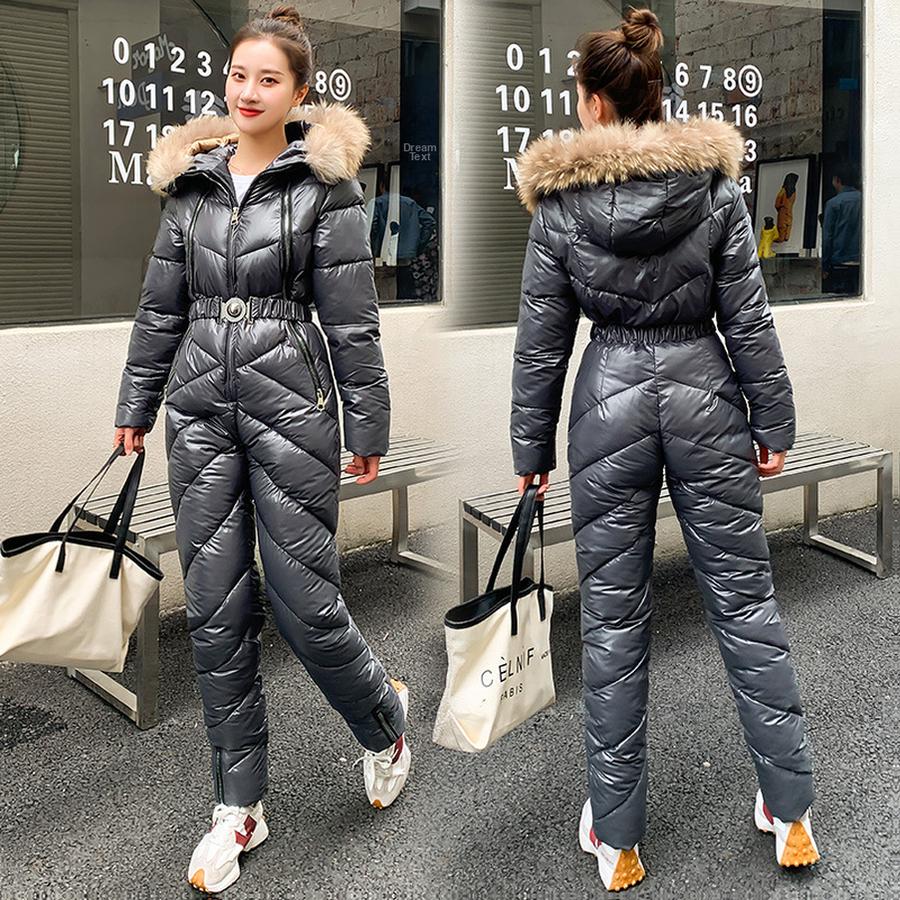 Russian Cross-Border Winter Outdoor Ski Suit Women's Fleece Set Korean Style Casual Winter Coat