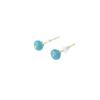 A-Grade Natural Jade Ice-Type Blue Water Stud Earrings with 14k Gold-Plated 925 Sterling Silver