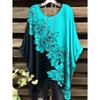 Damen Sommer Böhmisches T-Shirt mit Blumendruck Vintage Helllila Y2k Grafik Rundhals Kleidung Elegant Frau Kurzarm Top