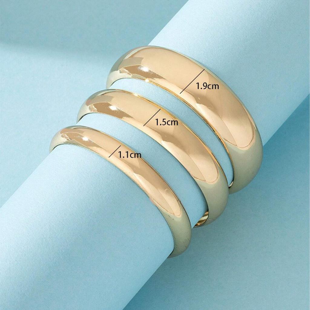 Złoty Gładki Krąg, Duży, Średni i Mały, Personalizowana Szeroka Bransoletka, Modny Zestaw, Przesadzona Bransoletka, Ta Sama Bransoletka dla Mężczyzn i Kobiet