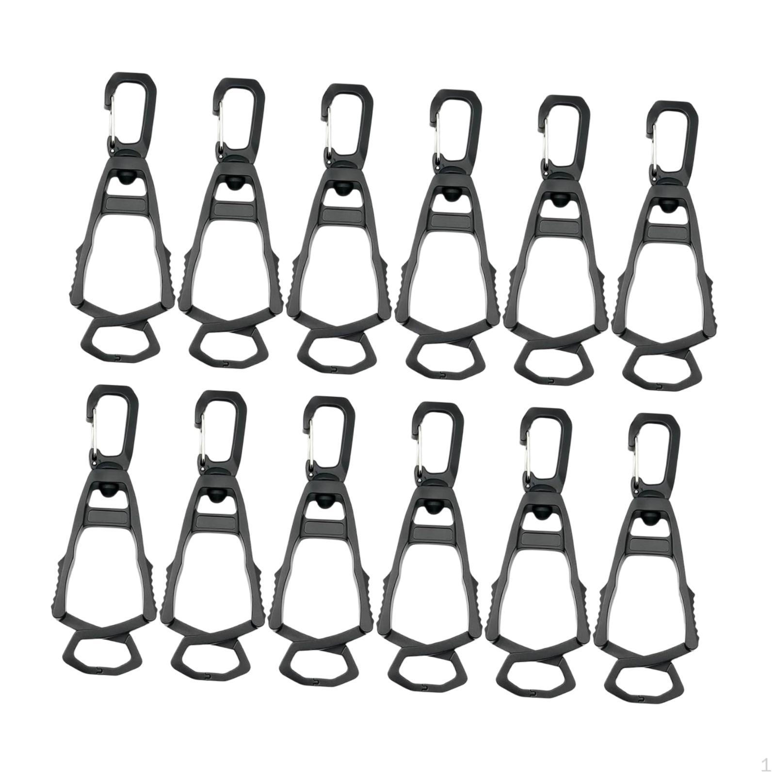 

12x Outdoor Glove Clips Multifuctional Black Work Hanger