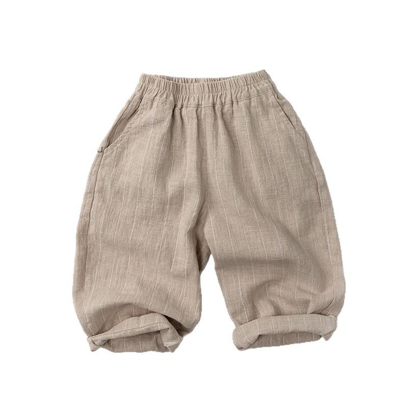 Unisex Kids Vertical Stripe Casual Long Pants Korean Style Children Fashion Trousers