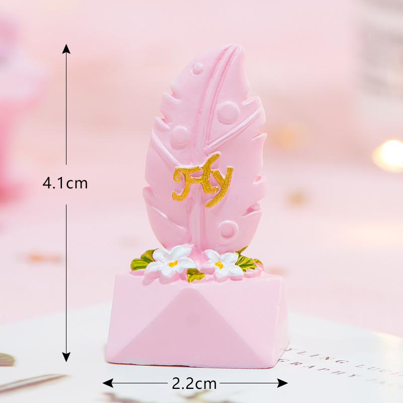 Adorable Miniature Cactus Decoration Resin Office Desk Plant Figurine Love Blue