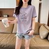 W3T Stylish Women's Cartoon Slimming Short Sleeve Summer T-shirt - Trendy Age-Reducing Design
