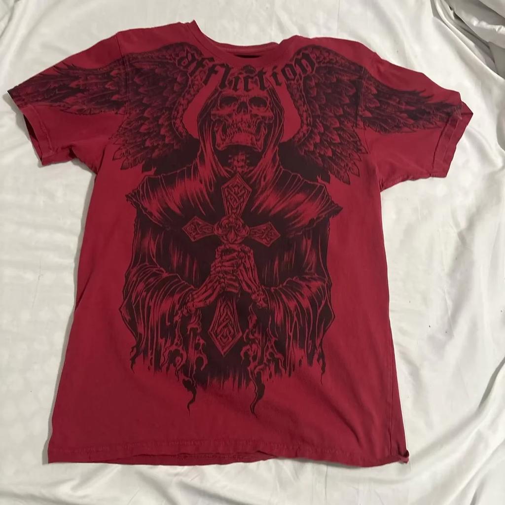 Summer Affliction Vintage Tee Oversized Gothic Streetwear Men Women Unisex Retro Rock T-shirt Top