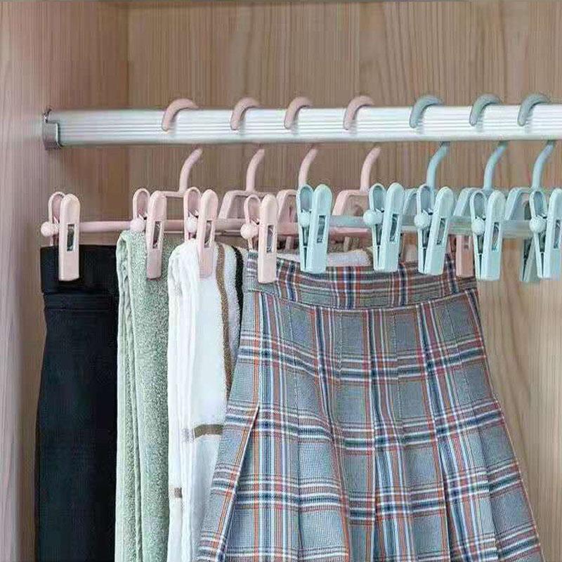 5PCS Skirt Peg Hanger Traceless Plastic Pants Rack Multifunctional Household Hanger Adjustable Trouser Clips Save Space Hanger