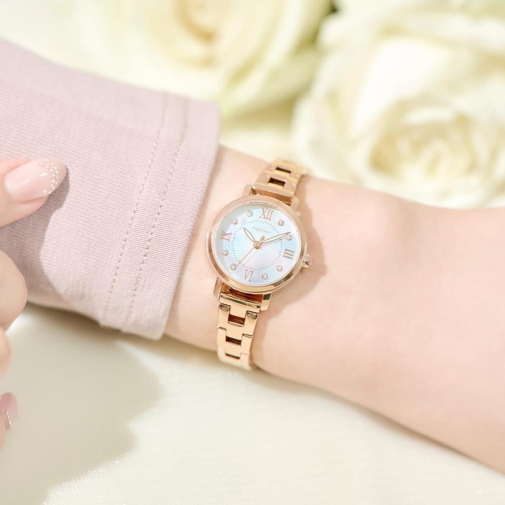 AngelHeart Sakura Time Watch Solar Powered Daily Water Resistance Sapphire Glass White Pearl Dial SKR24PG-J Women's
