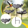 Bird Bath with Stake Iron Outdoor Garden Bird Feeder Bowl for Landscape Lawn Fence Patio Backyard Decor
