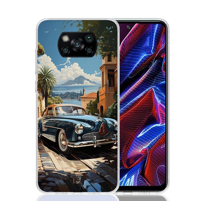 Classic Vintage Old Retro Car Case Phone Cover for Xiaomi Mi 11T 12T 10T 9T Pro 11i 12X 13 12 11 10 9 8 Lite 6X 5X A3 A2 Trend F