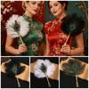 Danshandfans in Chinese Stijl Draagbare Cosplay Props Waaijer Struisvogelveer Waaijer Dames Dans Props
