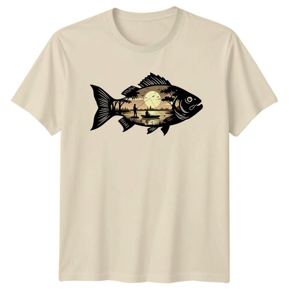 Peaceful Fishing Lake Sunset Angler TShirt Fishing Christmas For Him And Her