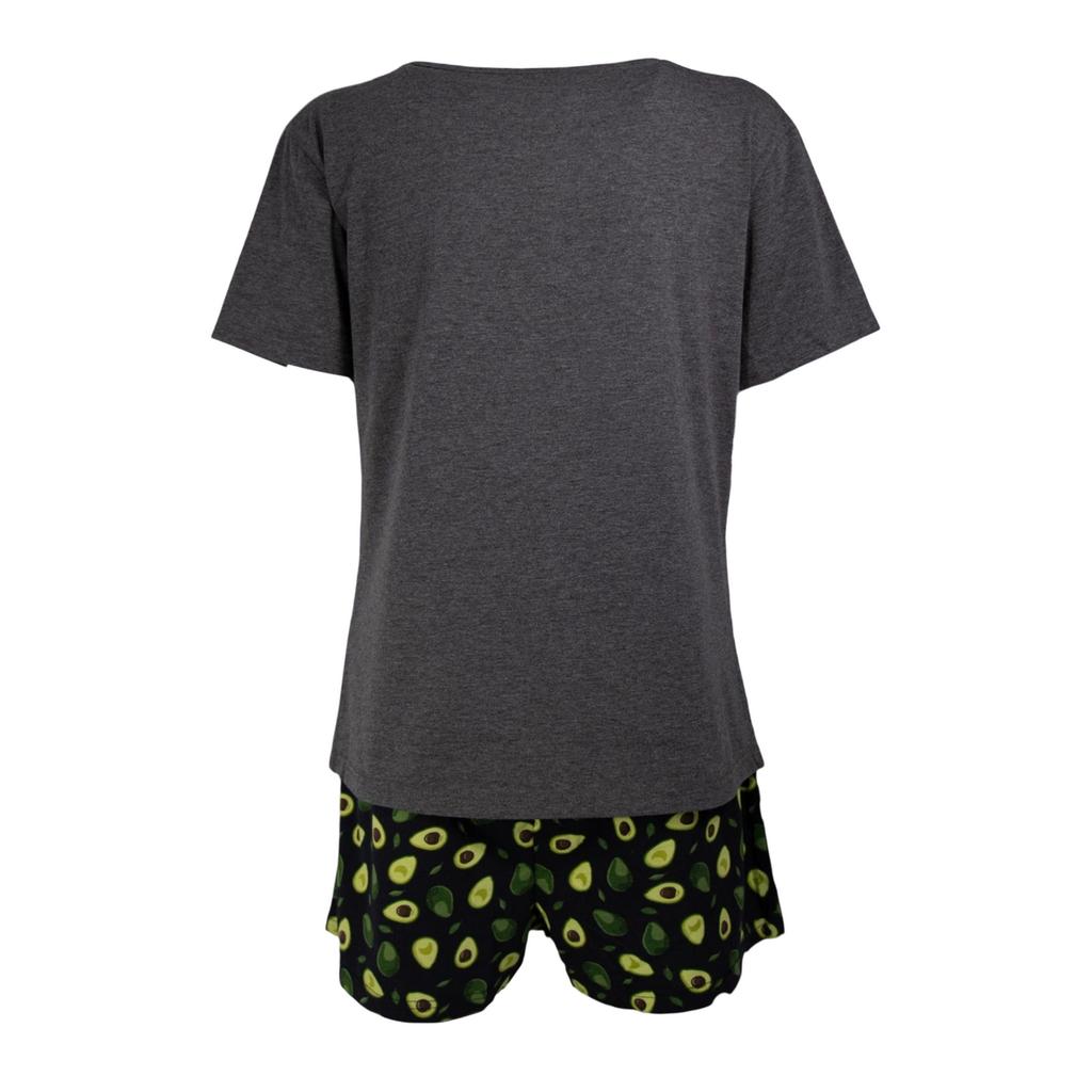 Keanu Womens/Ladies You Complete Me Avocado Short-Sleeved Short Pyjama Set