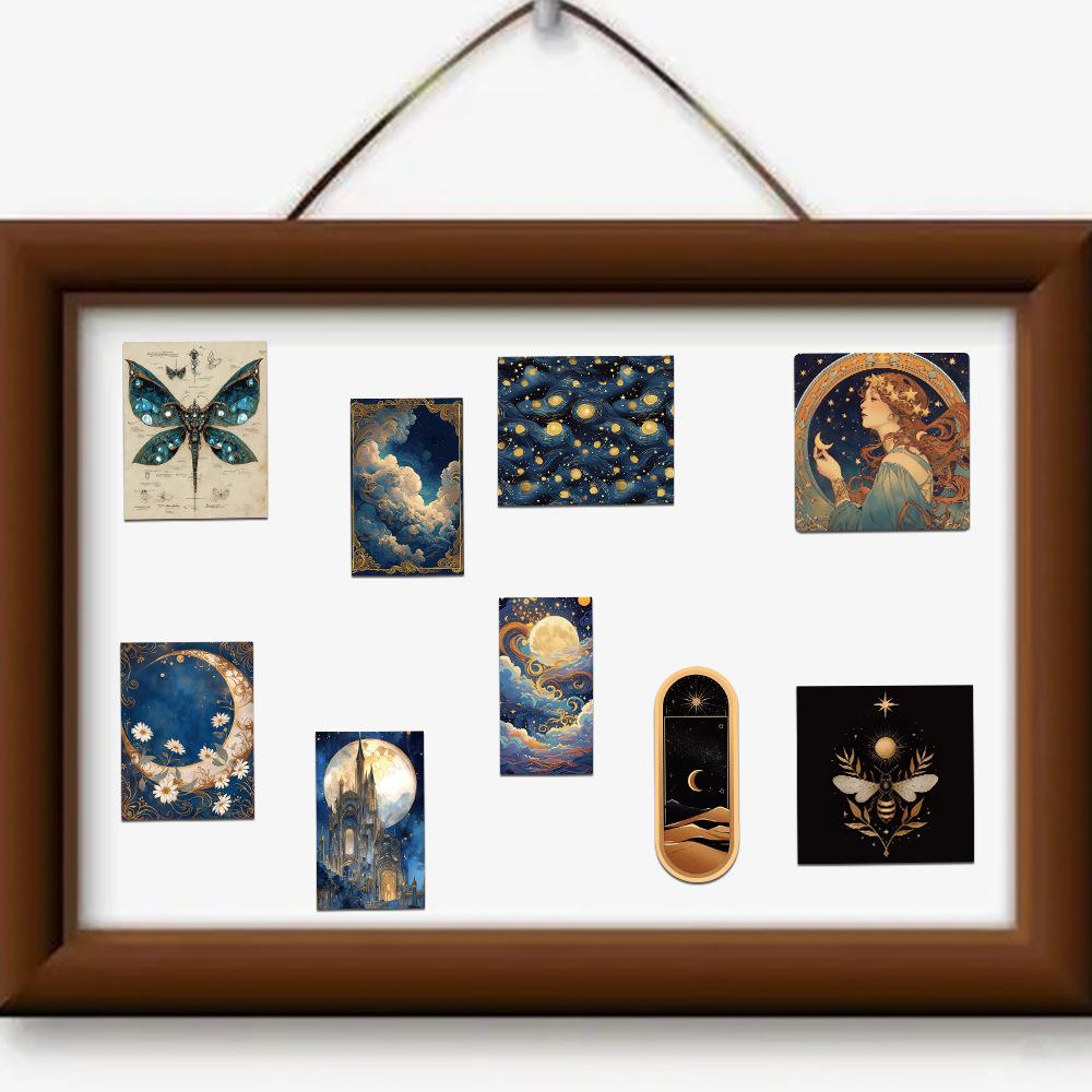 50pcs Vinyl Laptop Decals Aesthetic Cartoon Mysterious Fancy Universe Sticker for Luggage Guitar Phone Diary Waterproof Graffiti