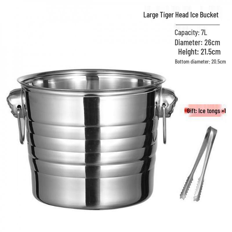 Stainless Steel Tiger Head KTV Ice and Champagne Bucket for Bars