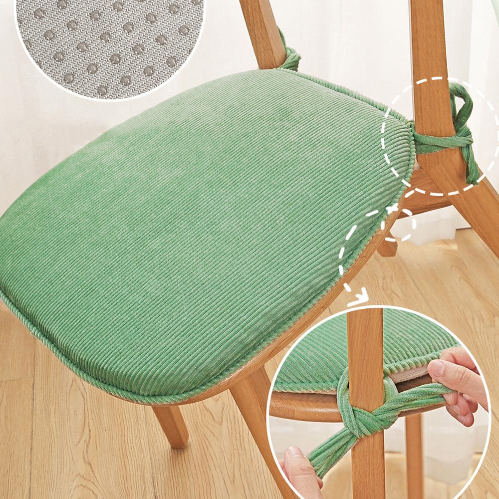 Thickened D-Shape Corduroy Seat Cushion For Dining Chairs,Classic Style,All-Season Comfort, Sewn Seam Closure, Multipurpose Use