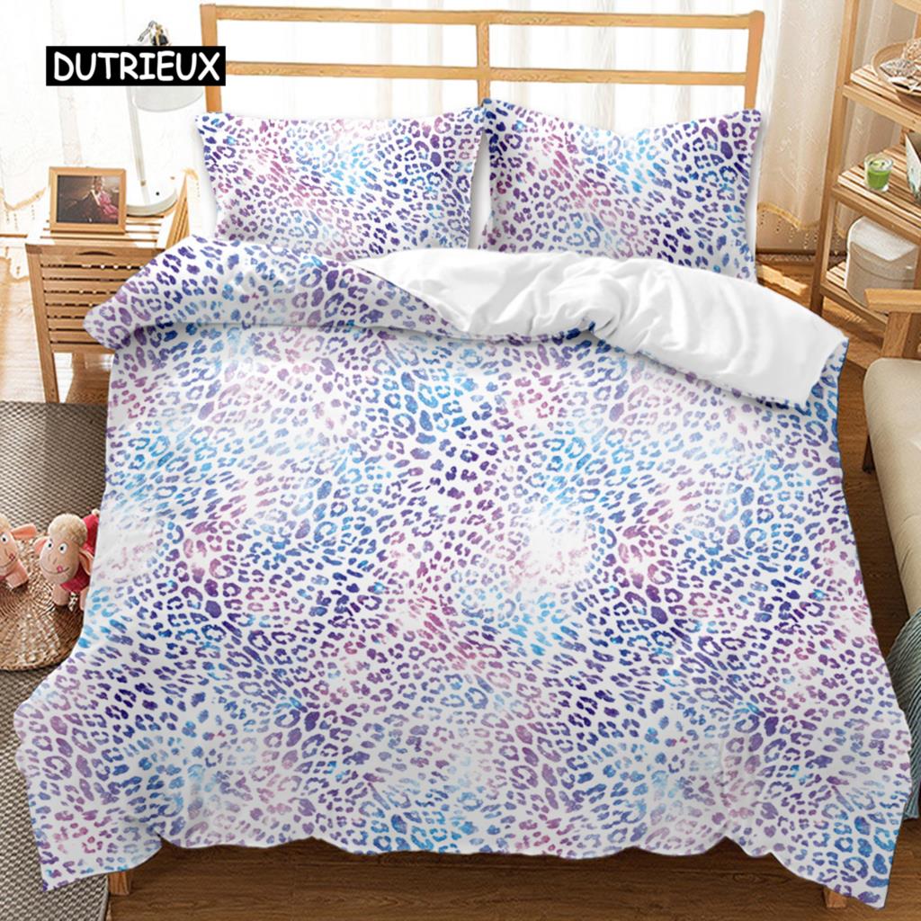 

Пододеяльник с леопардовым принтом, комплект постельного белья для взрослых, комплект постельного белья с изображением леопарда и животных из Африки, размер Queen King, полиэстер, одеяло EU single(135x200cm)