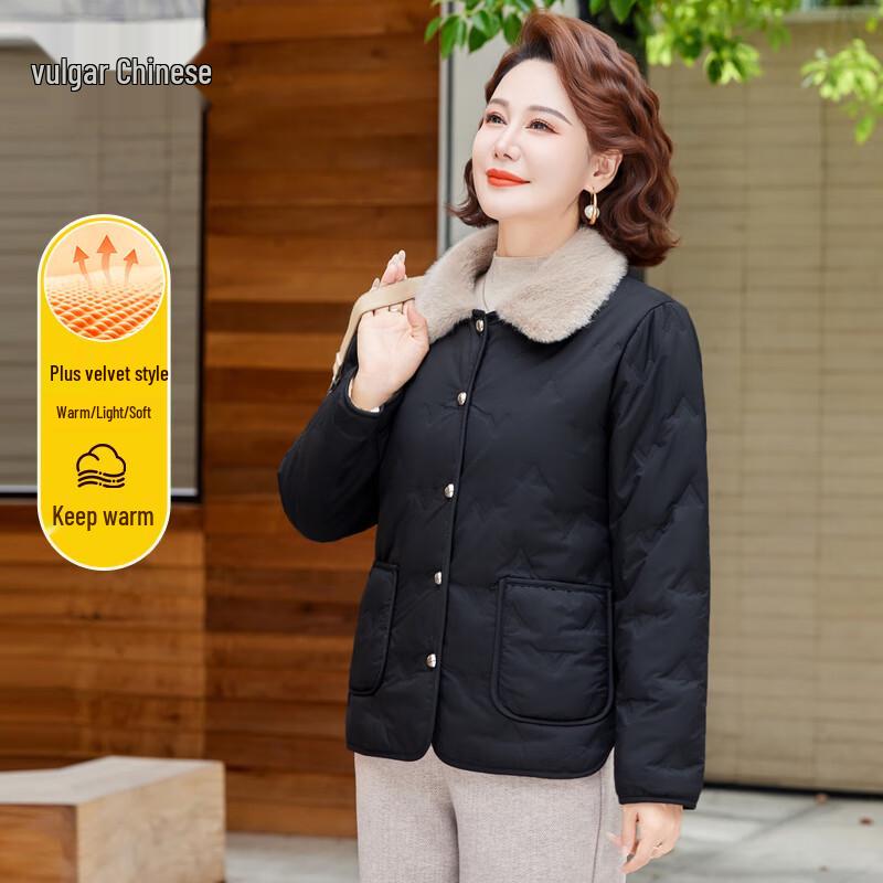 

Ronghua Women s Winter Short Faux Fur Collar Padded Jacket 5XL