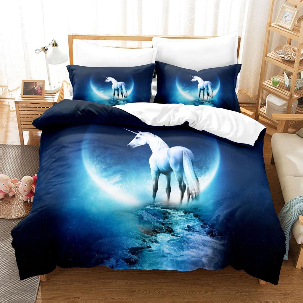 Galaxy Series Schlafzimmer-Set Bezug für Teenager Jungen und Mädchen, Blaugrün, Lila Meteor Bettdecke mit Kissenbezügen, Superweiches Bettwäsche-Set