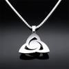 Viking Trinity Knot Necklace for Women Men Stainless Steel Tiger Eye Stone Irish Celtic Lucky Amulet Necklaces Jewelry N3806S02