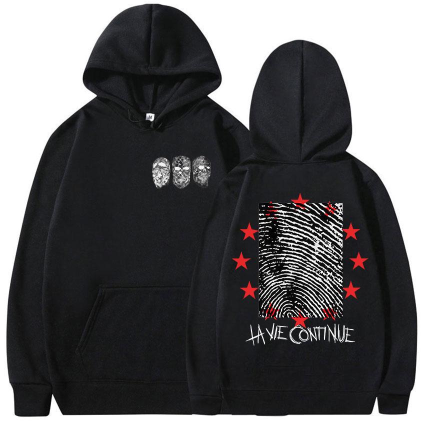

Rapper La Vie Continue Maes Tour Album Hoody Mens Clothing Gothic Long Sleeve Sweatshirt Fashion Fleece Hoodie S