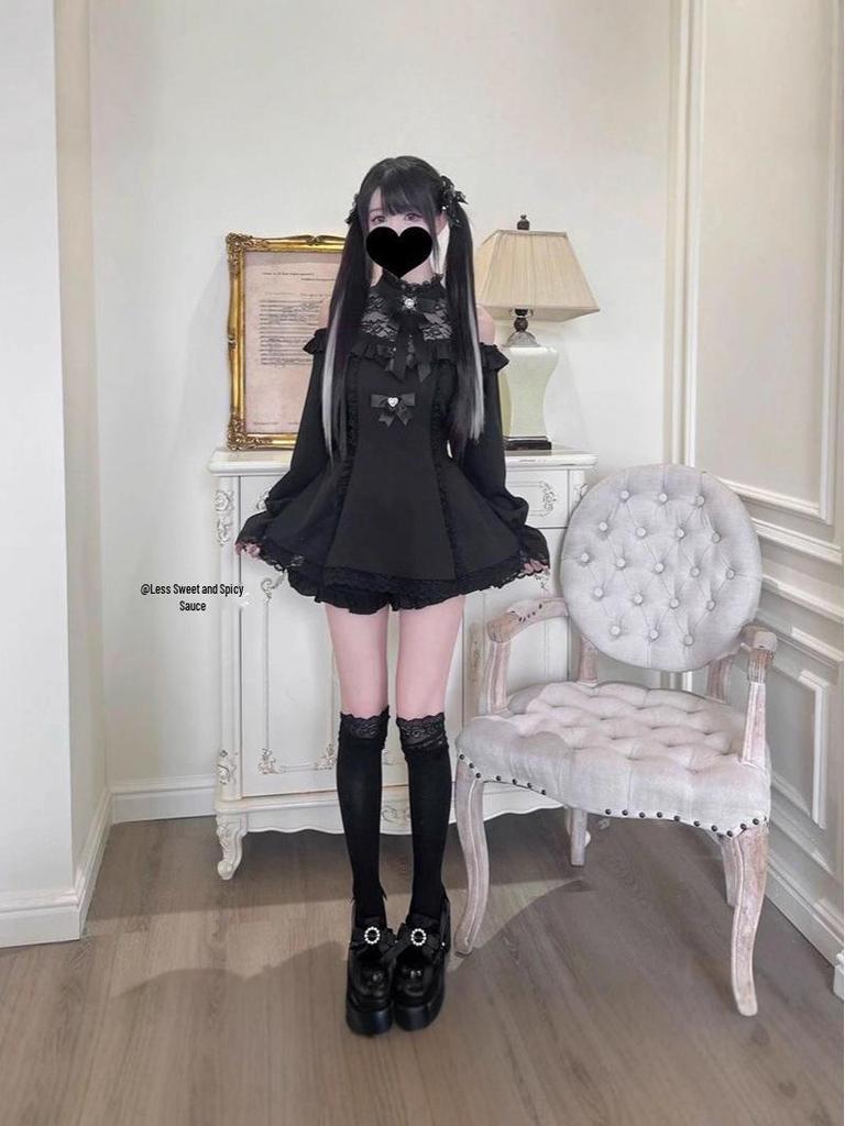 Japoński Mundurek JK Y2K Goth Bez Rękawów Zestaw: Spódnica z wysokim stanem i plisami oraz top z długim rękawem dla kobiet.