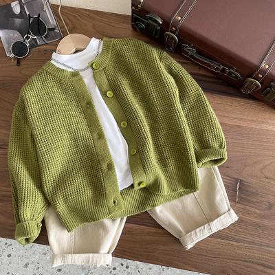 Children Knitted Cardigan Spring New Children Clothing Boy Sweater Coat Female Baby Clothes Spring Autumn Base Shirt
