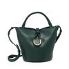Large Capacity Tote Bag Women Stylish Single Shoulder With Zippered Pocket PU Leather Water Bucket Shape Daily Use