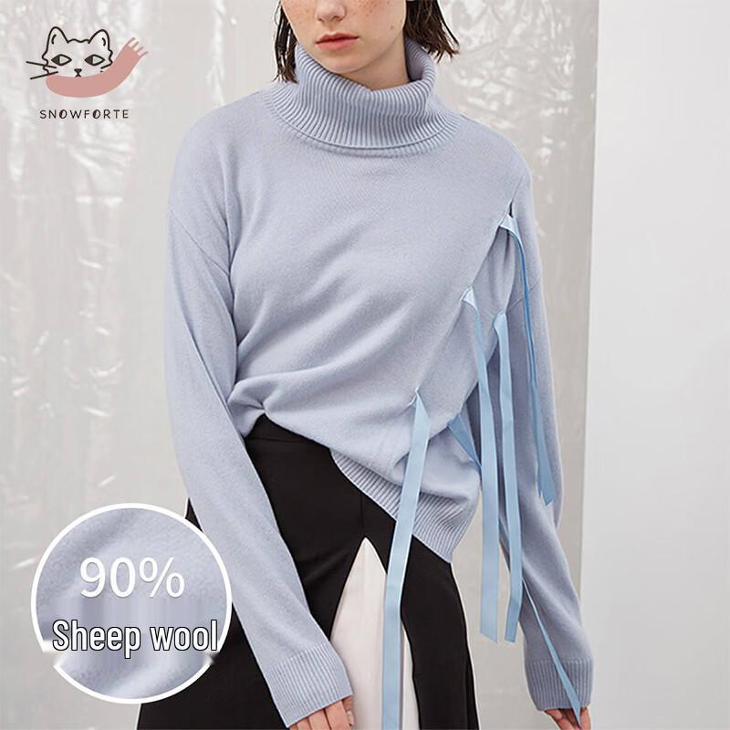 Women's Cashmere Blend High-Neck Loose Fit Sweater