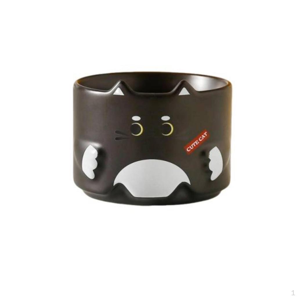 Ceramic Cat Mug Cartoon Feline & Brew Paw Details Tableware White
