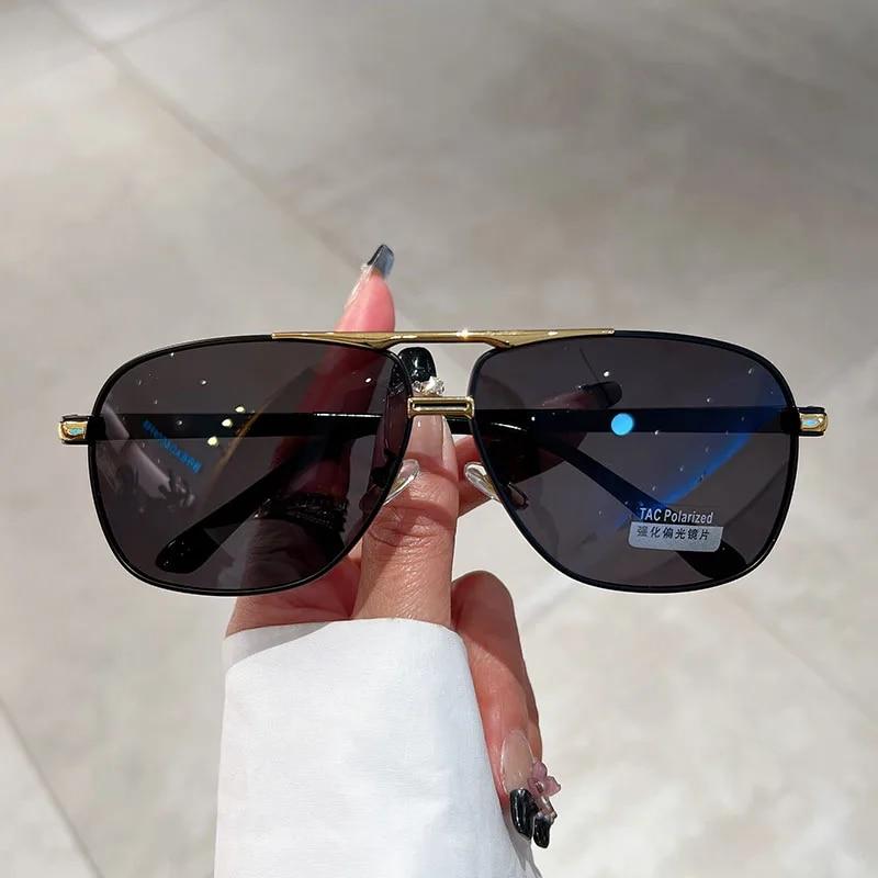 Oversized Vintage Sunglasses Men Women Fashion Polarized Photochromic Shades Eyewear Double Bridge Driving Sun Glasses