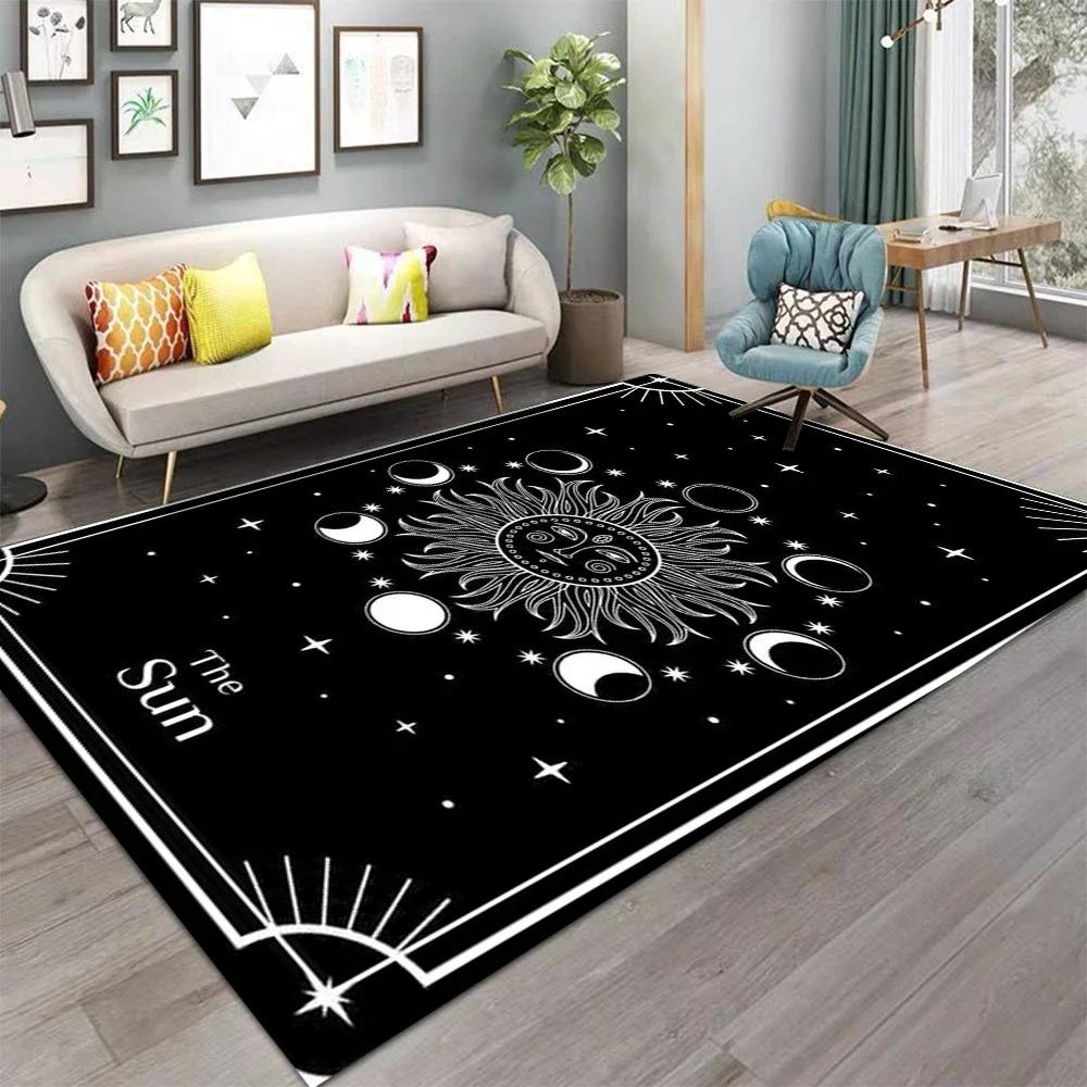 Witch Sun Moon Pentagram Carpet Altar for Living Room Gothic Decor Sofa Table Area Rugs Bathroom Doormat Anti-slip Floor Mats