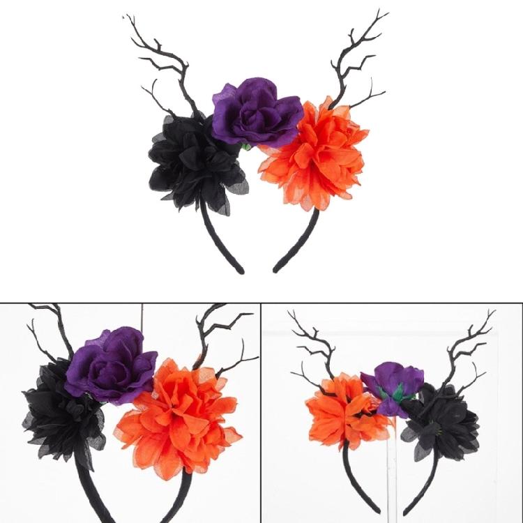 Stylish Headbands Beautiful Halloween Headdress Ornament Stylish Rose Headpiece for Party Dress Up