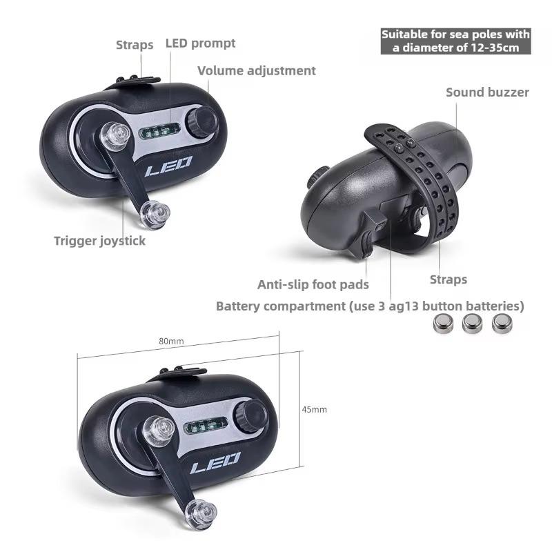 Fishing Bite Alarm Electronic Sound Light Alert Night Fishing Rod Clip Tool for Anglers Outdoor Gear Fishing Accessories