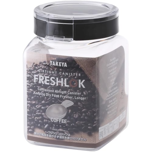 Takeya Chemical Industries FreshLock Coffee Bean Storage Container with Measuring Spoon, 1.1L