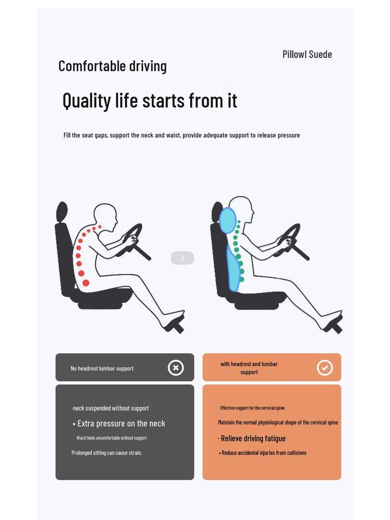 Compatible with Sona car headrests, Mercedes-Benz S-Class, Maybach, BMW seat pillows, neck pillows, backrests, and lumbar supports.