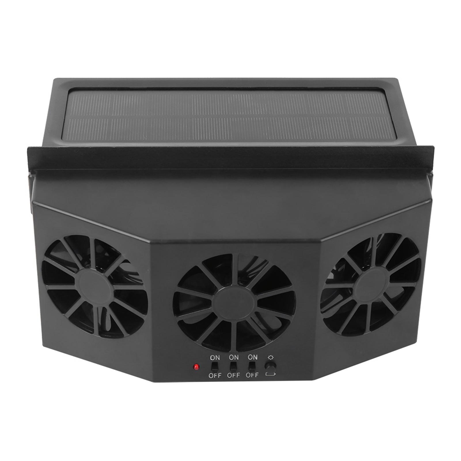 Портативный вентилятор для автомобиля на солнечных батареях, автомобильный вентилятор, вентилятор охлаждения воздуха чёрный