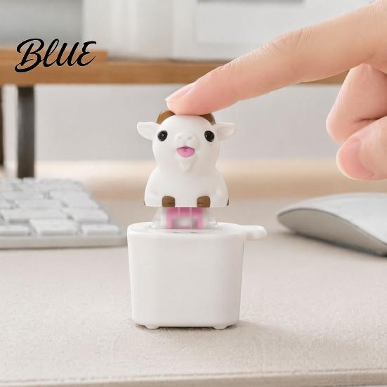 Animal Keyring Accessory 1/2Pcs Goat Keyboard Fidget Toy with Sound Rechargeable Sheep Finger Clicker Pocket Sized Tool Toy Push Button Decompression