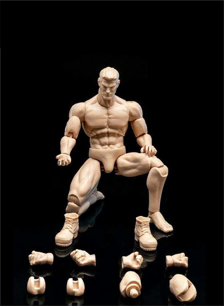 Scale Action Male Body Normal White Muscular Male Body Flexible Miniature Action Figure Body Doll Collection 1/12 Figure, 6-Inch Model, Skin, Model,