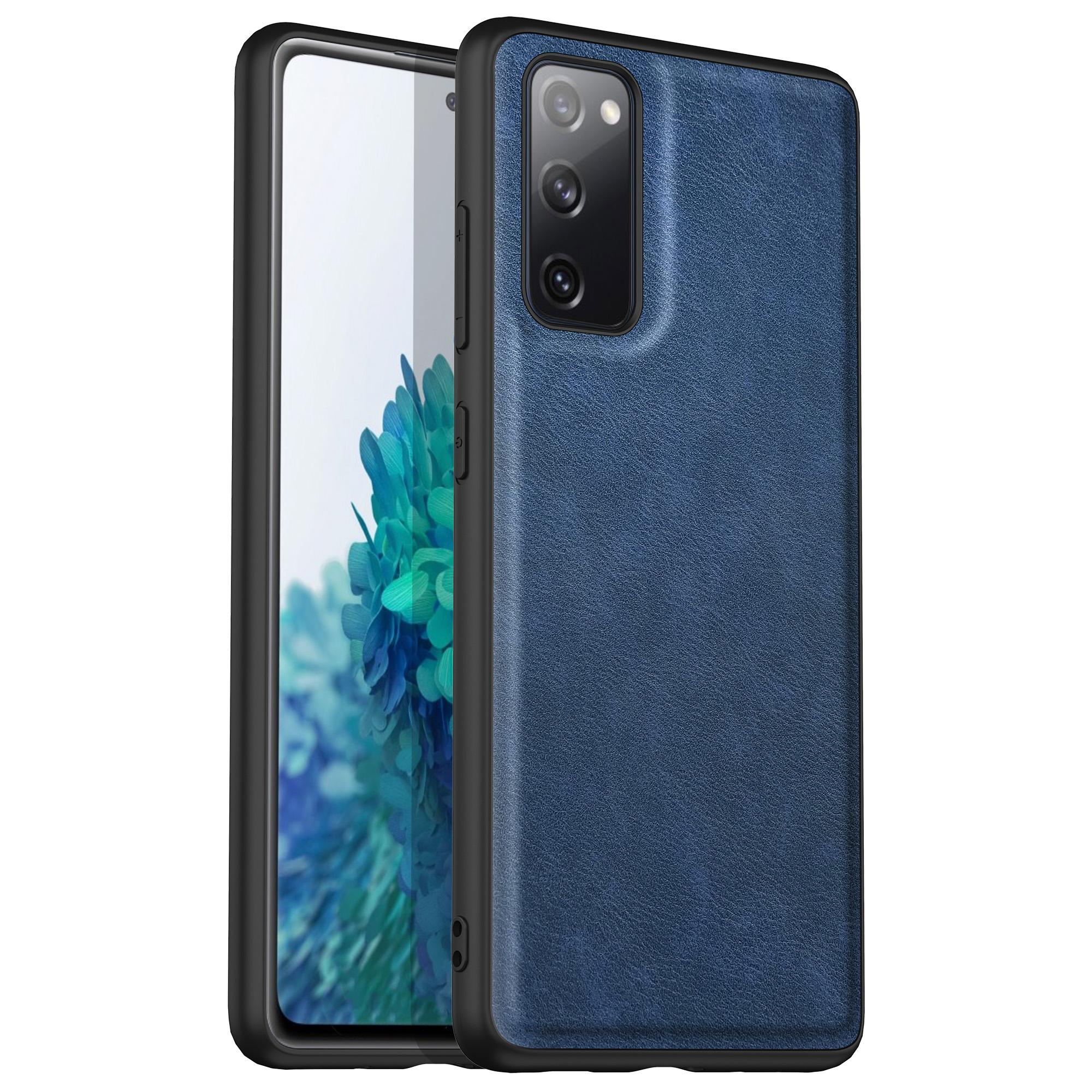 

Retro Case for Samsung Galaxy S20 FE 4G/FE 5G/S20 Lite/S20 FE 2022,PU Leather Coated TPU+PC Phone Cover Blue