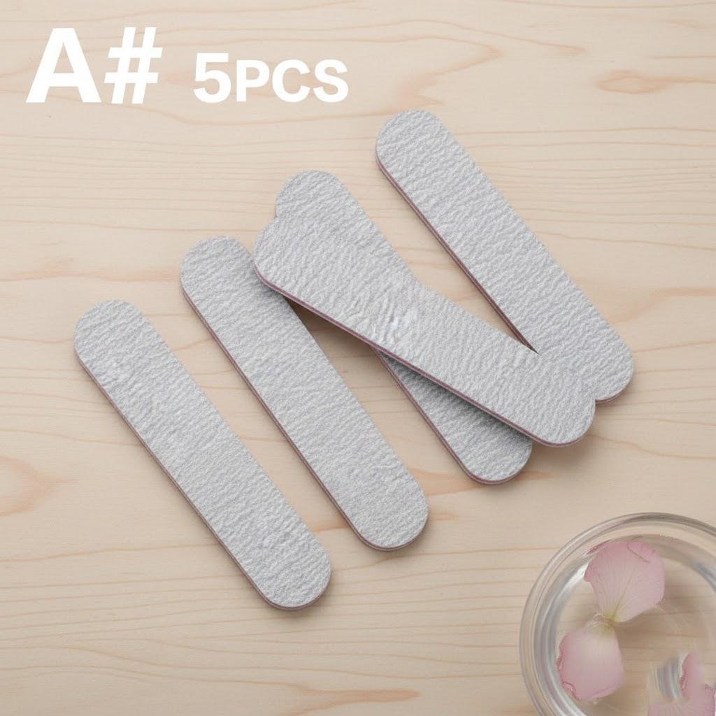 5PCS Purple Core Gray Sanding File Manicure Tools Nail File Shaping Half Moon Prong Straight Wide Sanding Strips Nail Care Tools