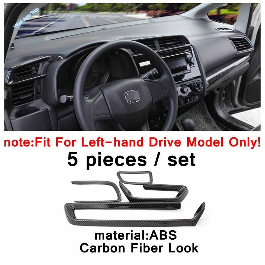Carbon Fiber Door Handle Bowl / Door Stereo Speaker / Window Glass Lift Cover Trim For Honda FIT JAZZ 2014 - Accessories
