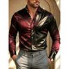 Men's Retro Twill Printed Long Sleeved Shirt with a Collar and Cardigan for Business Banquets, Parties, and Casual Men's Shirts
