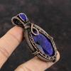 Faceted Blue Sapphire Pendant Copper Wire Wrapped Pendant Gemstone Jewelry Handmade Copper Jewelry Unique Pendant Wire Wrap Jewelry For Gift