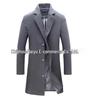 2024 Men's Solid Color Single-Breasted Wool Trench Coat